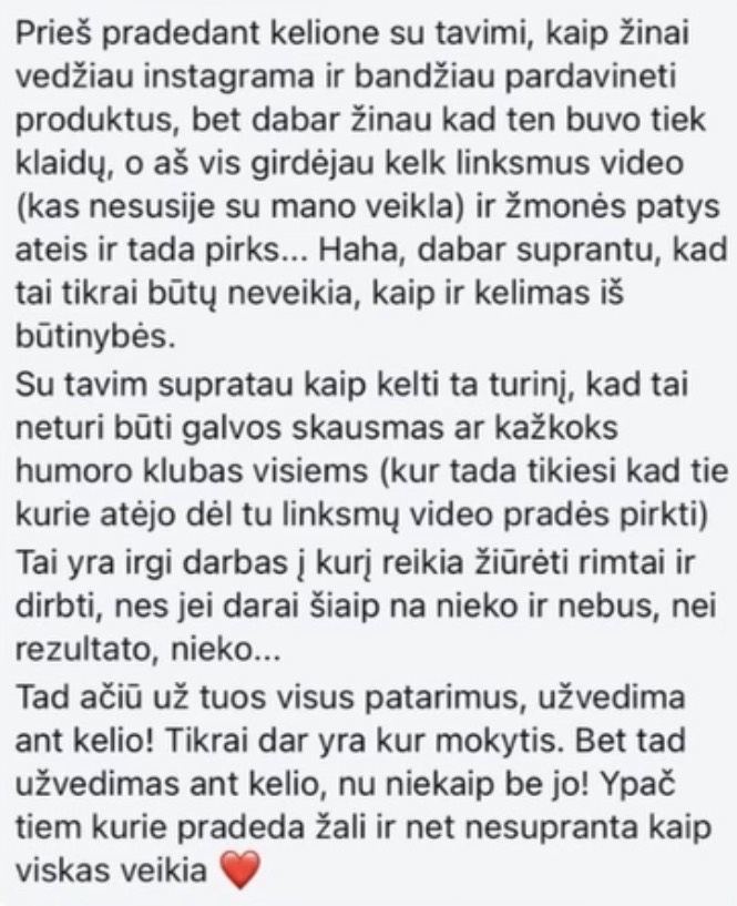 Atsiliepimas apie turinio kūrimą ir patarimus